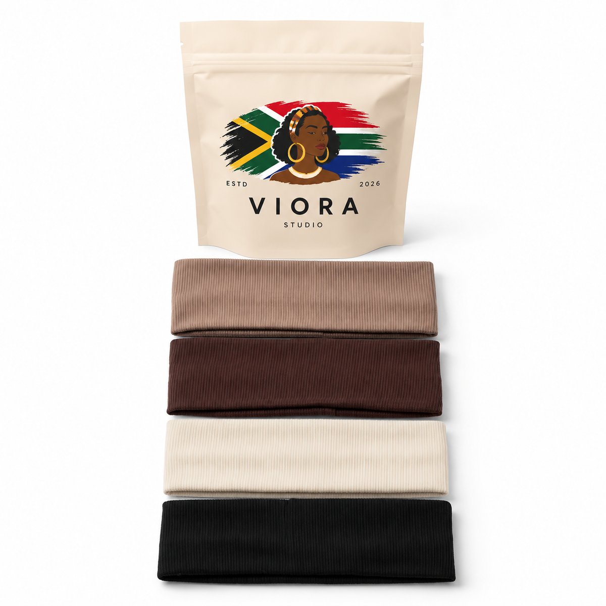 VioraStudio™ Wide Elastic Headbands (4 PC)