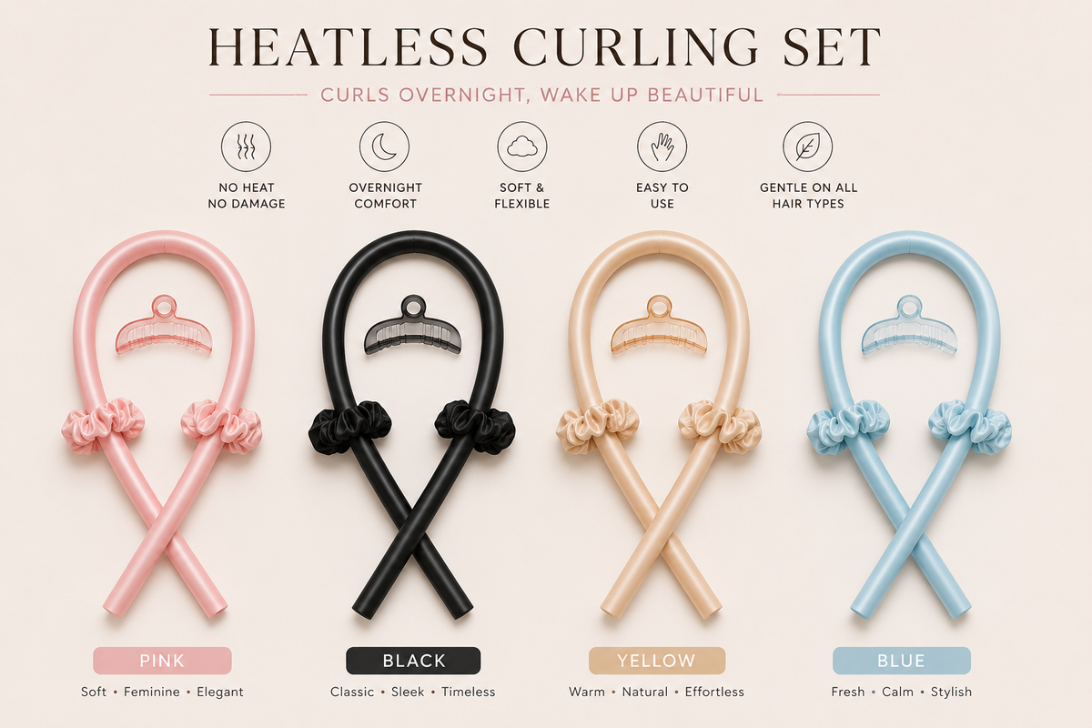 VioraStudio™ Overnight Curl Set (Heatless Curling rod)